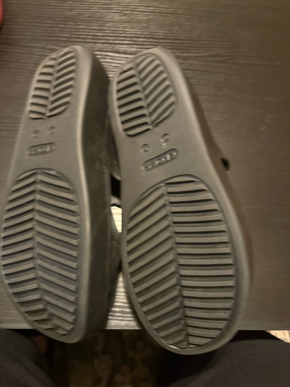 Crocs Women’s Black Slip-On Crossover Sandals - Picture 3 of 3